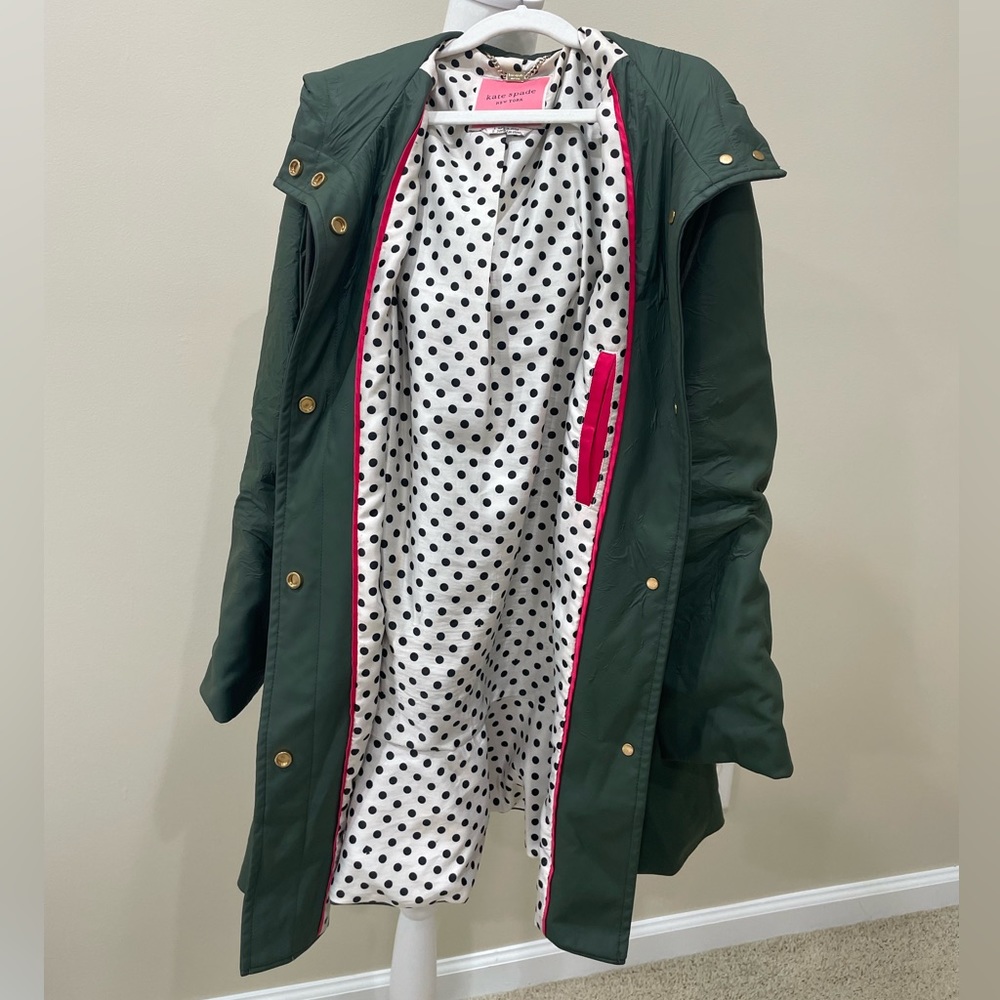 kate spade Dark Green Utility Jacket with Gold Hardware - Size Small *FLAWS* - Picture 8 of 11